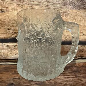VTG 1993 McDonald's Flintstones TreeMendous Frosted Glass Mug RocDonald's Cup